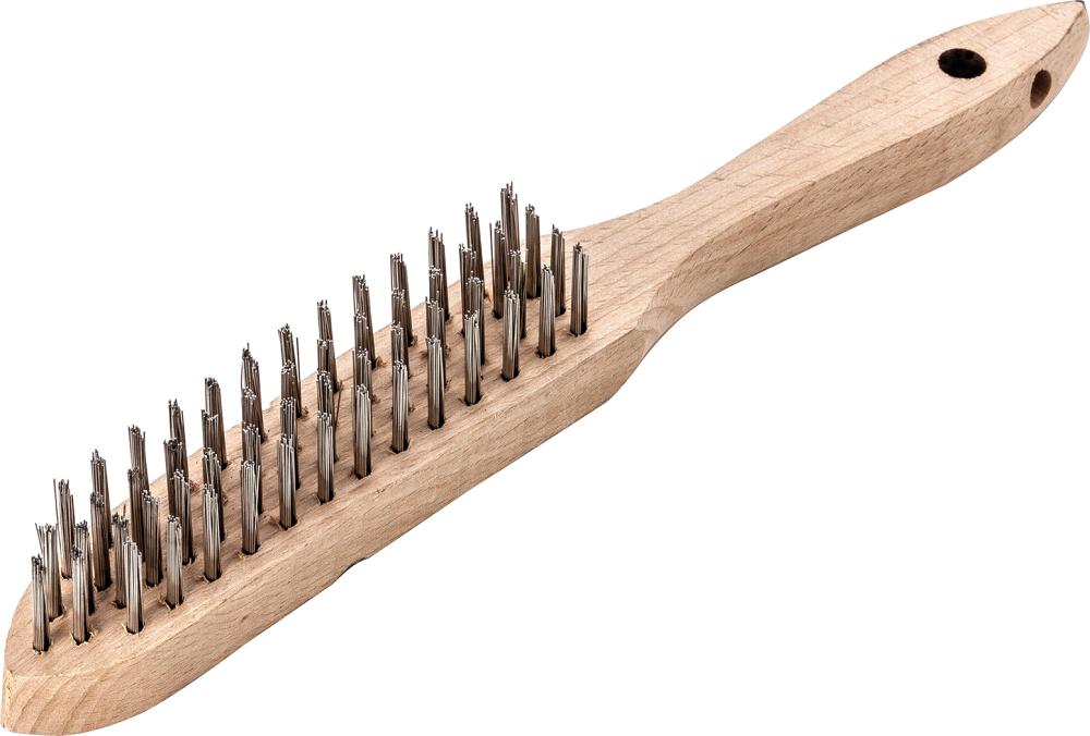 Perie de sarma din otel, cu coada, 2 randuri sarma 0.35mm, dreapta, 290/140mm, LESSMANN - sefira.ro