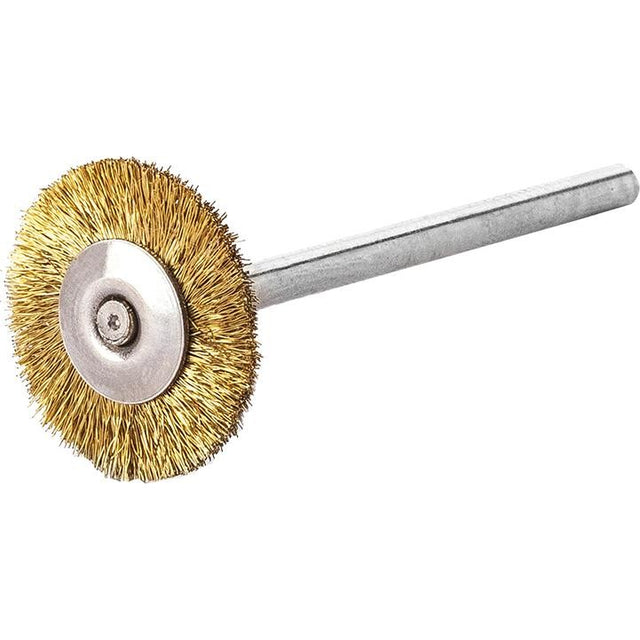 Perie de sarma din alama, mini, rotunda, cu coada 3mm, diam.19mm, sarma 0.1mm ondulata, LESSMANN - sefira.ro