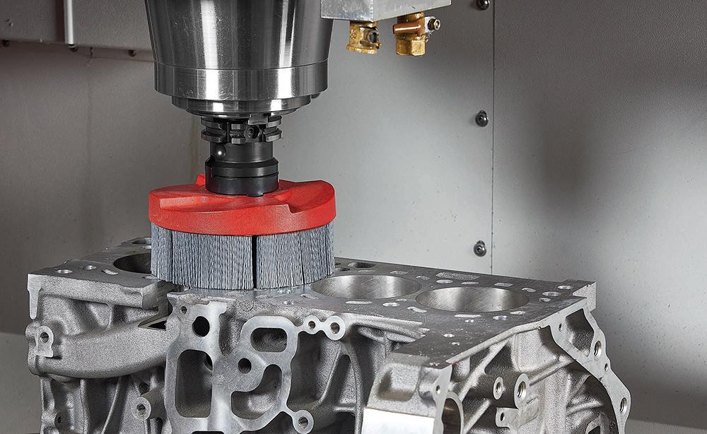 Perie din poliamida cu carbura de siliciu, pentru CNC, rotunda, gran.80, Ø 50mm, gaura 16mm, LESSMANN - sefira.ro