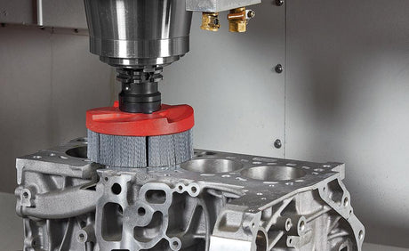 Perie din poliamida cu carbura de siliciu, pentru CNC, rotunda, gran.80, Ø 50mm, gaura 16mm, LESSMANN - sefira.ro