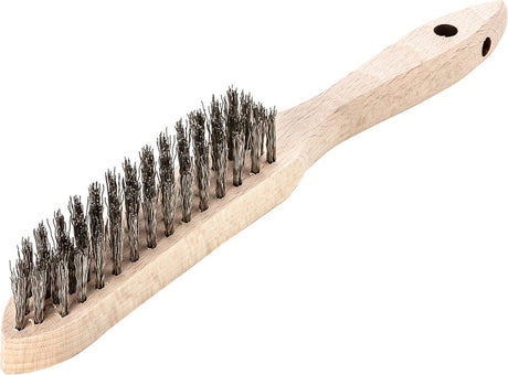 Perie de sarma din inox V2A, 2 randuri de sarma 0.35mm ondulata, 290/140mm, LESSMANN - sefira.ro