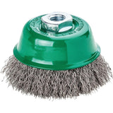 Perie de sarma din inox V4A, tip oala, sarma 0.3mm ondulata, diam.65mm, prindere M14x2.0, LESSMANN - sefira.ro