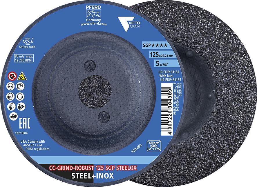 Abrasive disc SGP CC-GRIND-ROBUST STEELOX, 125mm, VICTOGRAIN, PFERD