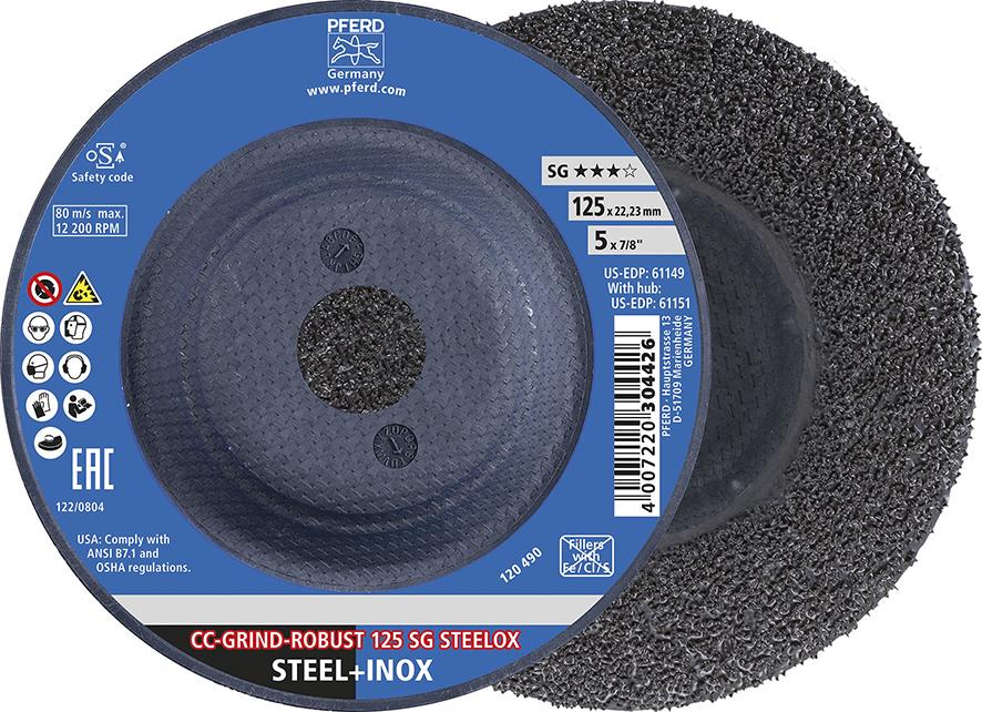 Disc abraziv SG CC-GRIND-ROBUST STEELOX, 125mm, PFERD