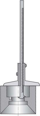 Depth gauge with double hook, reading 0.05mm, 200x100mm, FORTIS