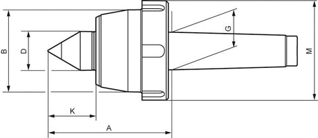 Varf de centrare rotativ cu coada conica, MK2, Ø45mm, A65mm, ROHM - sefira.ro