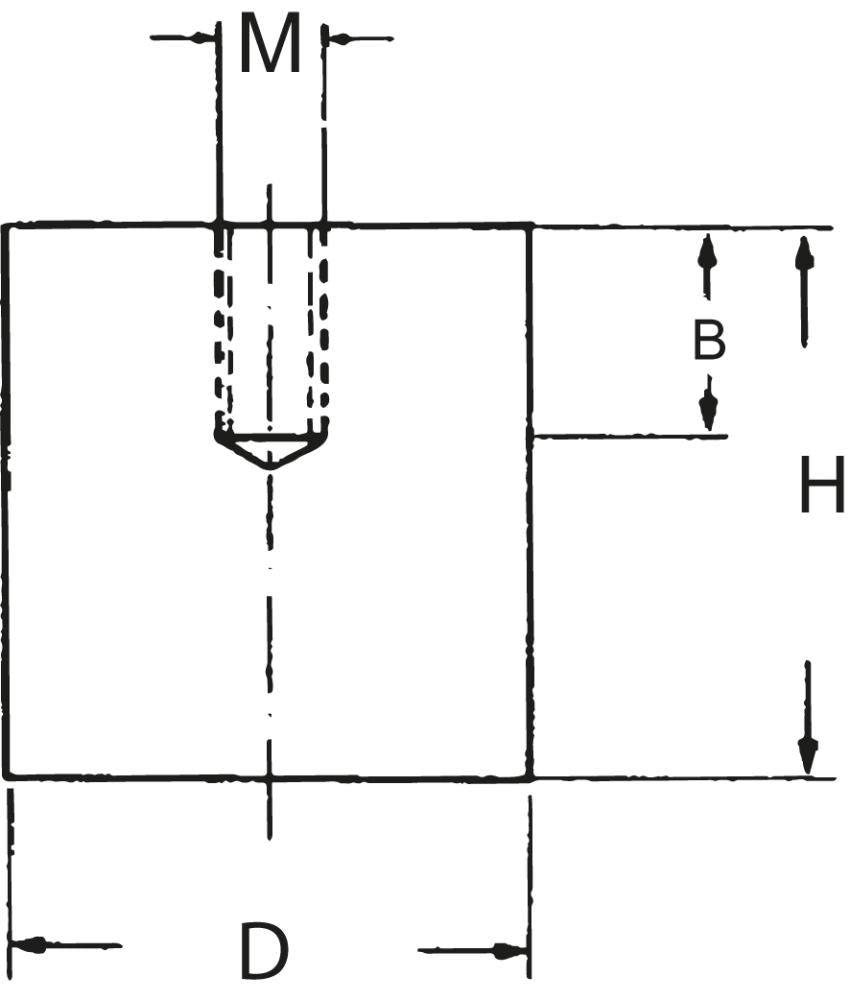 Magnet cilindric cu filet interior, Ø17mm, 18Nm, M6, FORTIS