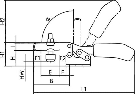 Dispozitiv de fixare orizontal ESD, talpa orizontala, marime 0, M4x25mm, AMF - sefira.ro