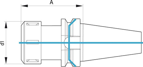 Mandrina pentru bucse elastice JISB6339ADB BT40 OZ 2-25mm, FORTIS - sefira.ro