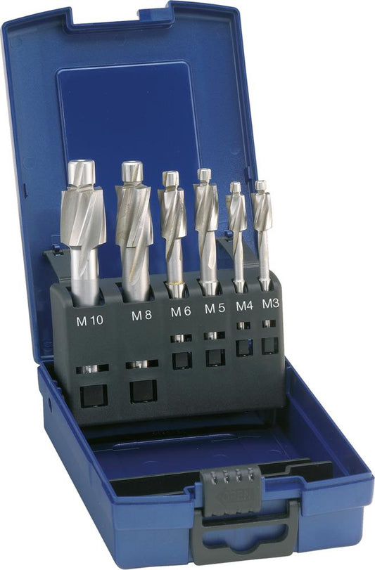 HSS through hole reamer set, M3-M10, 6pcs, DIN373 F, FORUM