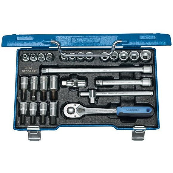 Set chei tubulare 3/8", 6 - 19 mm, 26 buc, 6 canturi, Nr. 30 IMU-10, GEDORE - sefira.ro