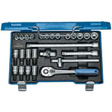 Set chei tubulare 3/8", 6 - 19 mm, 26 buc, 6 canturi, Nr. 30 IMU-10, GEDORE - sefira.ro