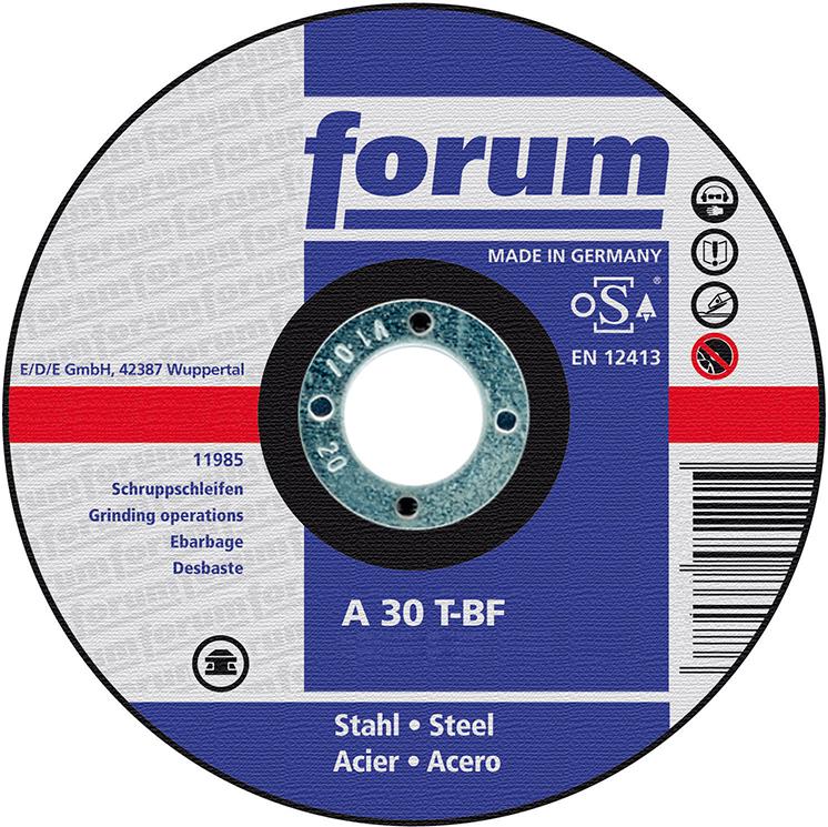 Disc de polizat pentru inox, 115x6mm, curbat, FORUM