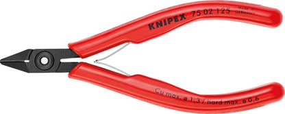 Electronics side-cutting pliers, 125 mm, double spring, with facets, KNIPEX