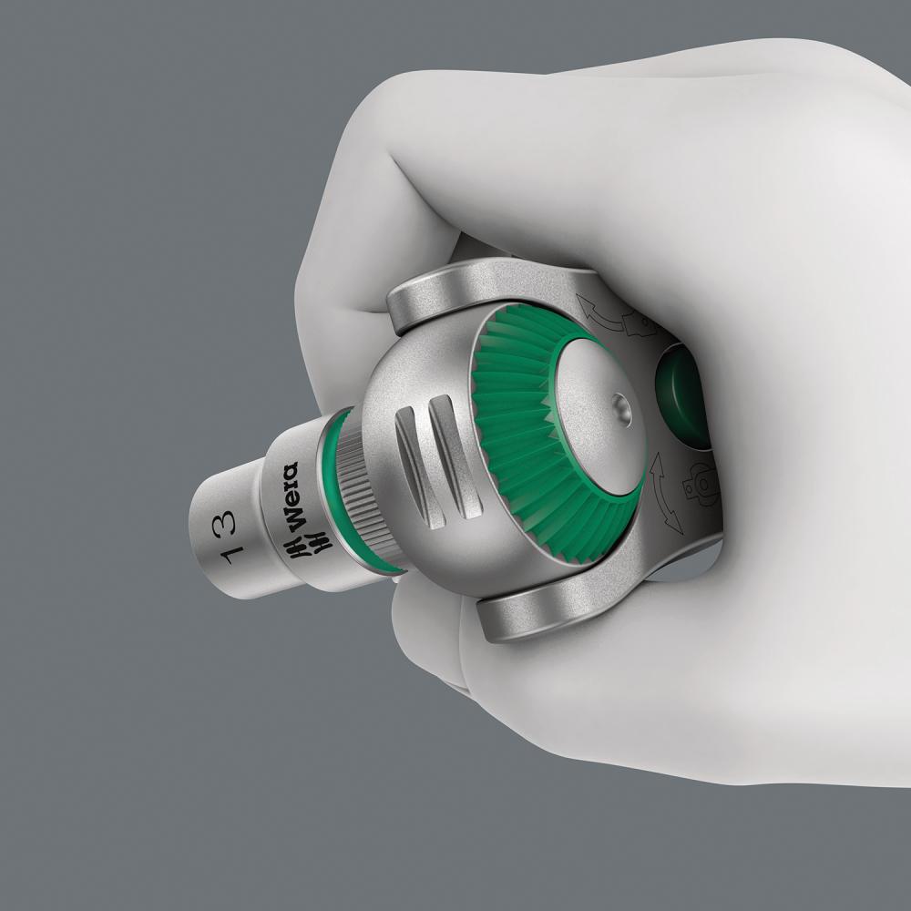 Antrenor cu clichet 3/8", lungime 199 mm, ZYKLOP Speed, 72 dinti, buton, comutare disc rotativ, 05003550001, WERA - sefira.ro