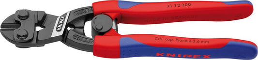 Kompakt CoBolt® bolt pliers, 200 mm, two-component handles, opening spring, KNIPEX