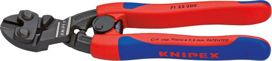 Cleste pentru bolturi Kompakt CoBolt®, cap indoit 20°, 200 mm, maner bicomponent, arc deschidere, KNIPEX