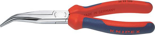 Mechanics' pliers, 200 mm, bent jaws, semi-round, KNIPEX