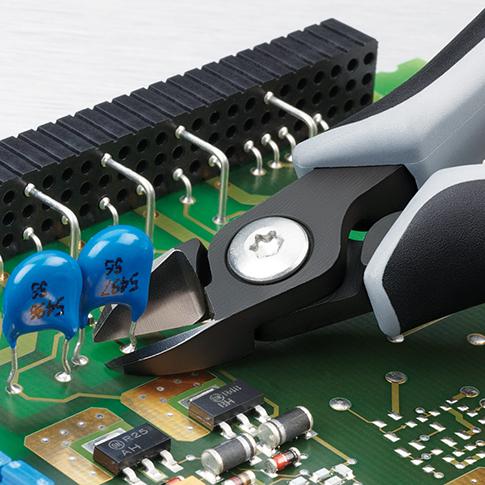 Cleste cu tais lateral protectie ESD, pentru electronisti Super Knips®, 125mm, brunat, 78 61 125 ESD, KNIPEX - sefira.ro