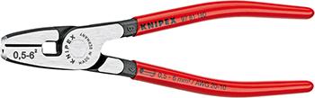 Crimping pliers, plastic handle, 180mm, 0.5-6mm², 1 crimp slot, KNIPEX