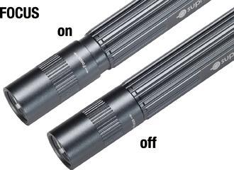 LED flashlight Q1, 160lm, rechargeable, up to 10 hours, with focus, SUPRABEAM