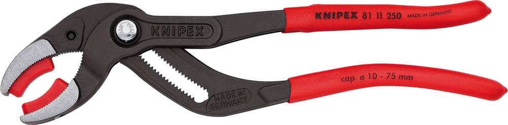 Drain pliers with plastic jaws, 250mm, opening 10-75mm, KNIPEX