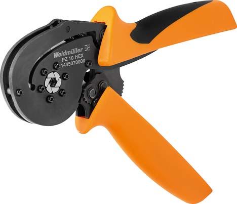 Crimping pliers, plastic handle, 195mm, 0.14-10mm², 6-edge crimping, WEIDMULLER