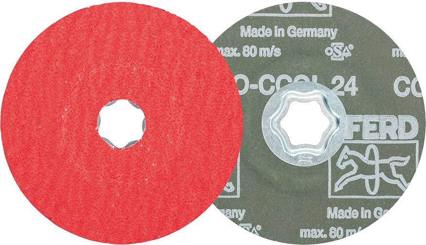 Abrasive grinding disc set with CC-FS holder, 125mm, CO-COOL, grit 36, PFERD