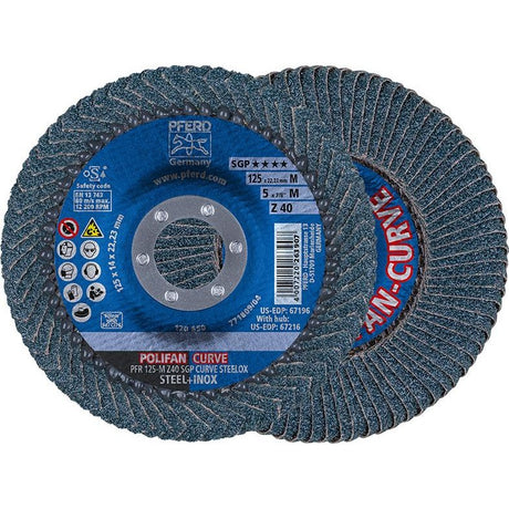 Disc lamelar POLIFAN Z SGP STEELOX, 115mm, sudura >5mm, gran. 40, radial, PFERD - sefira.ro