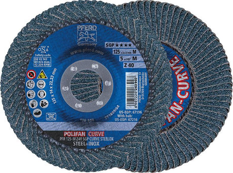 Disc lamelar POLIFAN Z SGP STEELOX, 115mm, sudura >5mm, gran. 40, radial, PFERD - sefira.ro