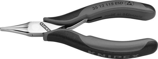 ESD protection pliers, for electronics, 115mm, flat jaws 22.5mm, smooth, DIN 9655, KNIPEX