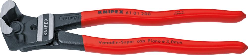 Cleste pentru bolturi cu tais frontal, 200 mm, cap polisat, KNIPEX