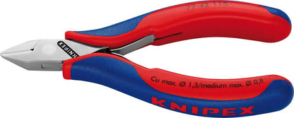 Side-cutting pliers for electronics, 115 mm, polished head, sharp, KNIPEX