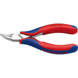 Cleste de prindere pentru electronisti, 115mm, bacuri semirotunde 22.5mm, indoite 45°, netede, 35 42 115, KNIPEX - sefira.ro
