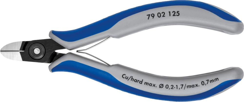 Precision side-cutting pliers for electronics, 125mm, DIN 9654, KNIPEX