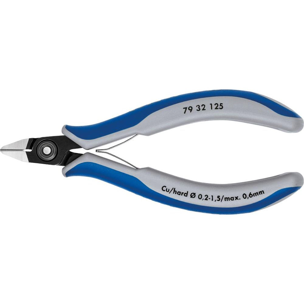 Cleste cu tais lateral, de precizie, pentru electronisti 125mm, 79 32 125, KNIPEX - sefira.ro