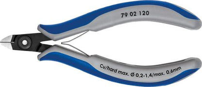 Precision side-cutting pliers for electronics, 120mm, DIN 9654, KNIPEX