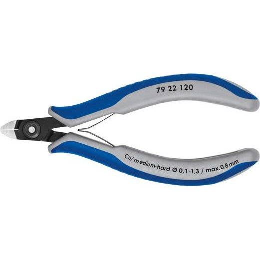 Cleste cu tais lateral, de precizie, pentru electronisti, 120mm, 79 22 120, KNIPEX - sefira.ro