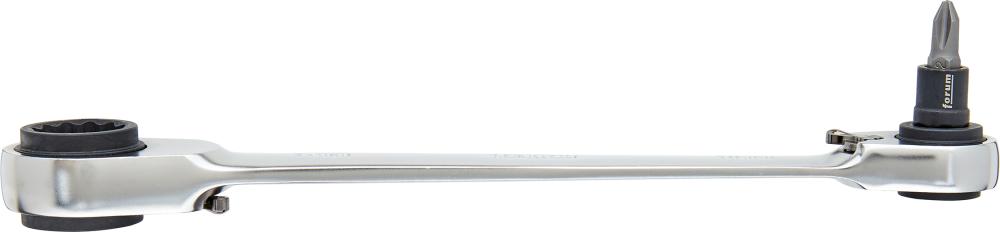 Cheie inelara cu clichet si comutator, Quadro, dimensiuni 10 x 13 / 17 x 19 mm, lungime 190 mm, FORUM - sefira.ro