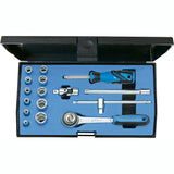 Set chei tubulare 1/4", 16 buc, Check tool, Nr. 20 EMU-3, GEDORE - sefira.ro