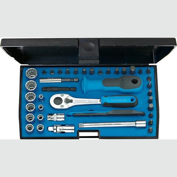 Set chei tubulare, antrenare 1/4", 40 buc, Check tool, Nr. D 20 TMU-10, GEDORE - sefira.ro