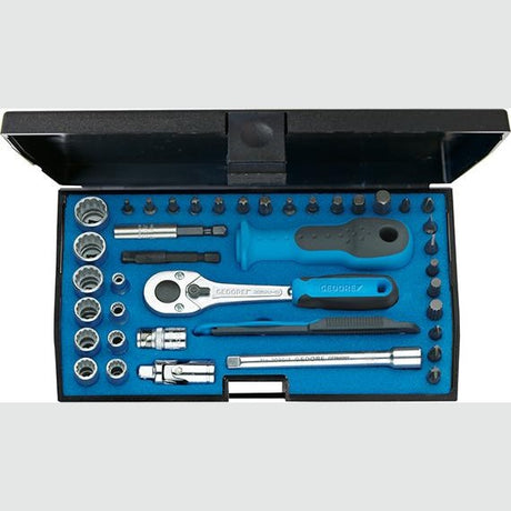 Set chei tubulare, antrenare 1/4", 40 buc, Check tool, Nr. D 20 TMU-10, GEDORE - sefira.ro