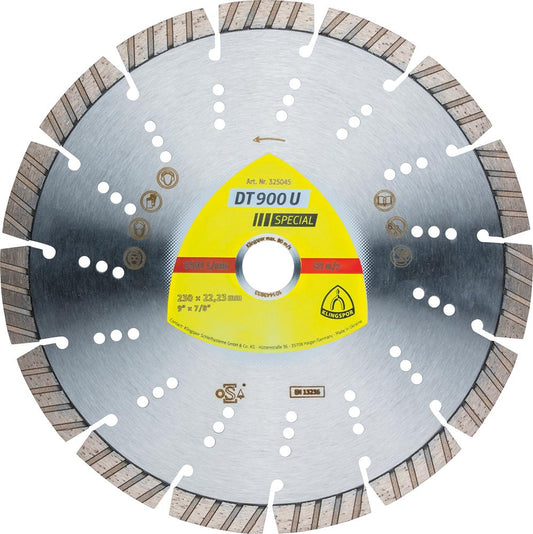 Disc de debitat diamantat, DT900U, pentru beton, materiale de constructie, 180x2.6mm, KLINGSPOR