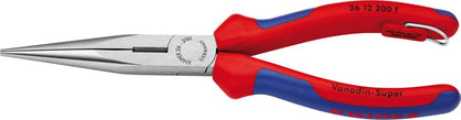 Long nose pliers, 200 mm, straight, with locking ring, KNIPEX