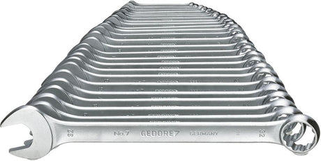 Set chei combinate, 10-24 mm, 8 buc, in cutie de carton, DIN 3113 A, Nr. 7-08, GEDORE - sefira.ro