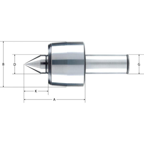 Varf de centrare rotativ, Pro, Ø43mm, coada 20mm, A58mm, ROHM - sefira.ro