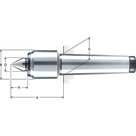 Varf de centrare Slim, rotativ, MK2, Ø32mm, A62mm, ROHM - sefira.ro