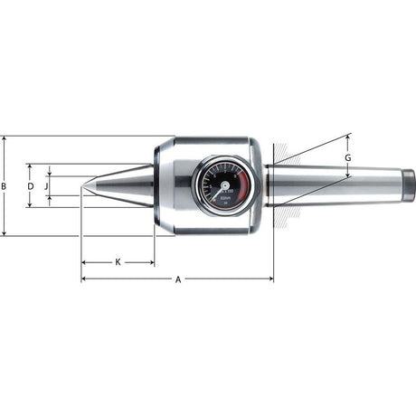 Varf de centrare rotativ cu coada conica, MK3, Ø64mm, A120mm, ROHM - sefira.ro