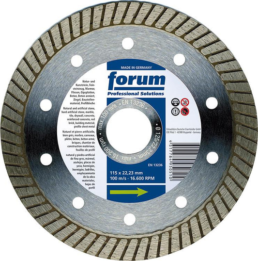 Diamond cutting disc, 115x1.2mm, FORUM