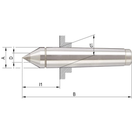Varf de centrare fix, din carbura, tip 667, MK2, A36, Ø18mm, DIN806, ROHM - sefira.ro